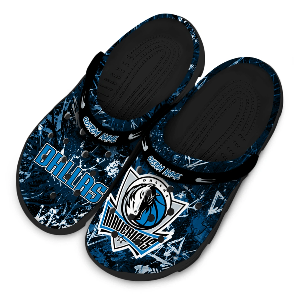 dallas-mavericks-clog-custom-graffiti-burst-blue-black-latest-model.webp