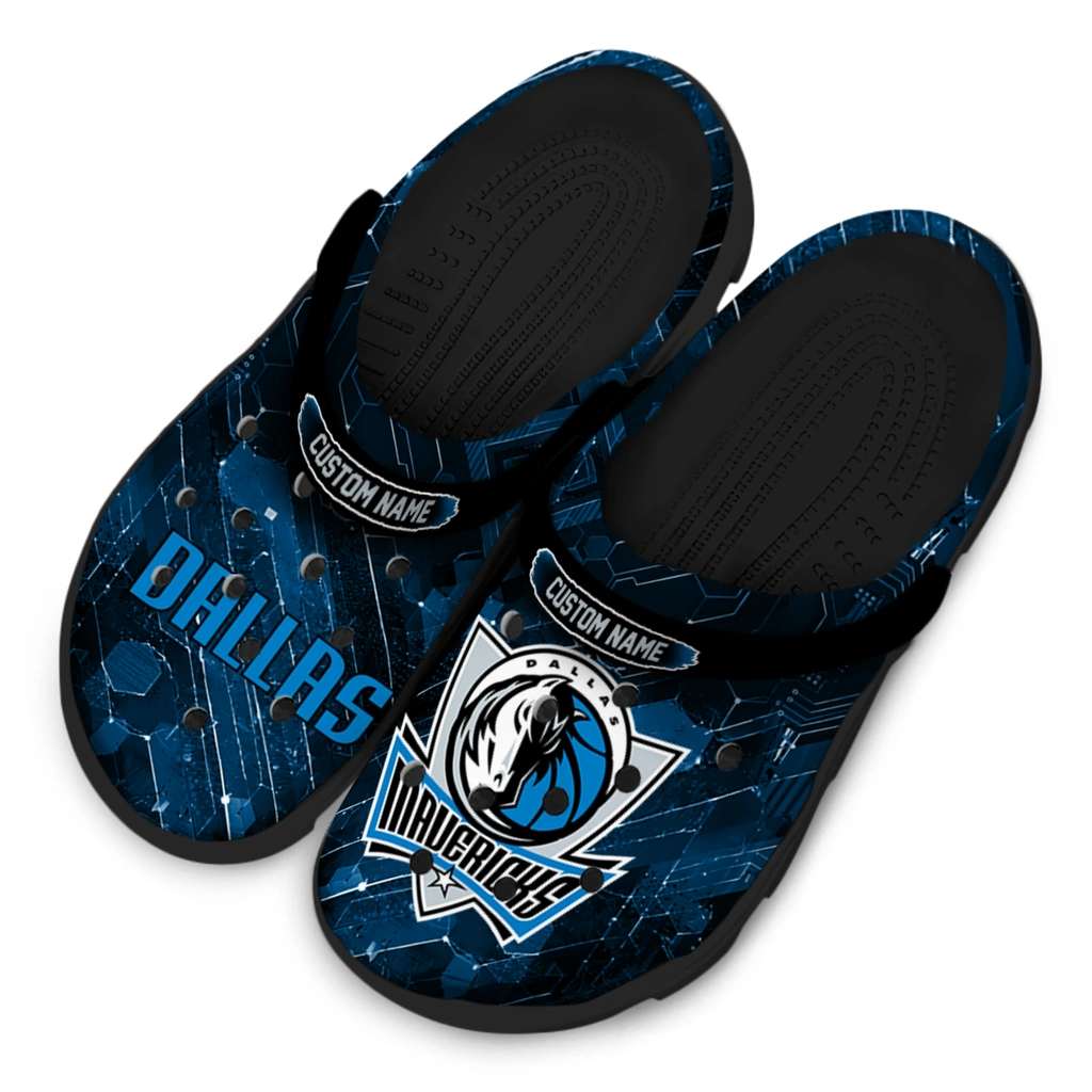 dallas-mavericks-clog-customized-circuit-geometry-blue-black-latest-model.webp