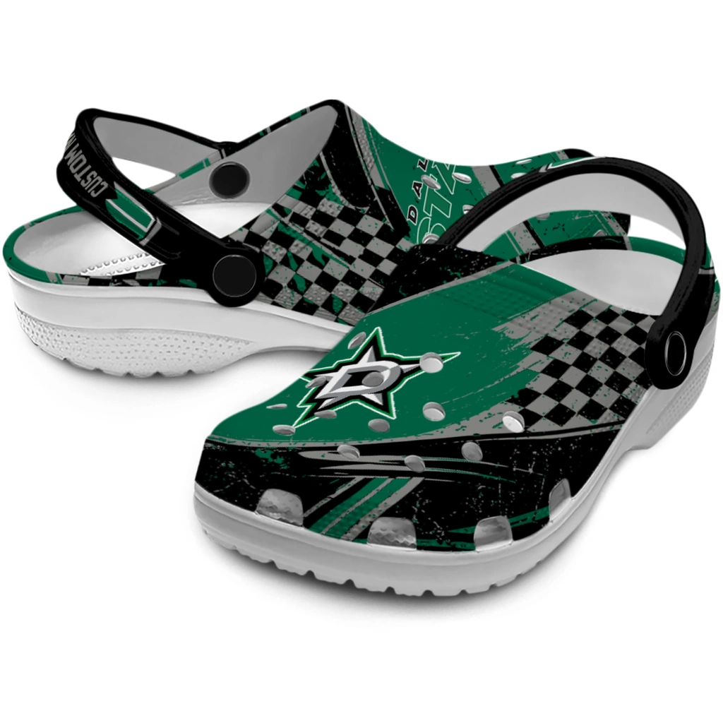 dallas-stars-clog-custom-checkered-streaks-green-black-high-quality.webp