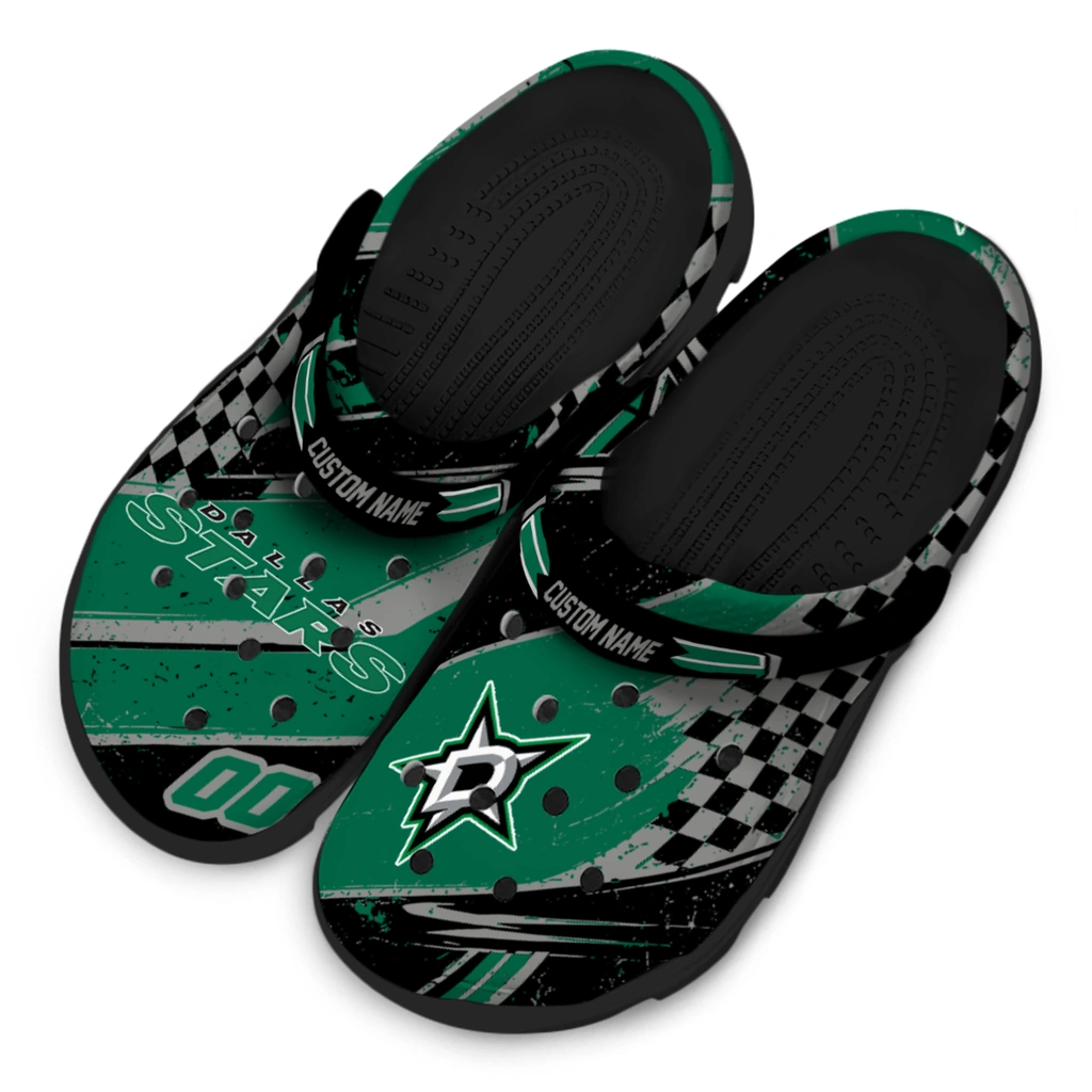 dallas-stars-clog-custom-checkered-streaks-green-black-latest-model.webp