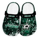 Dallas Stars Clogs - Custom Graffiti Burst Green Black 1 dallas-stars-clog-custom-graffiti-burst-green-black-best-selling.webp