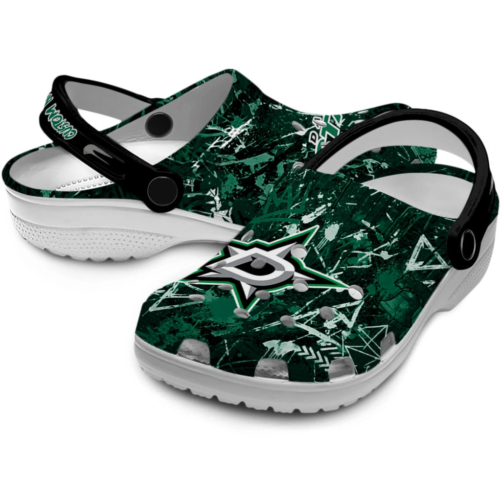 dallas-stars-clog-custom-graffiti-burst-green-black-high-quality.webp