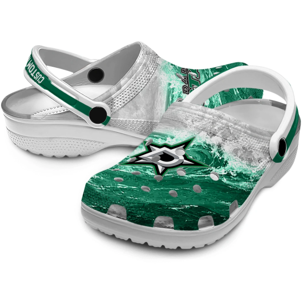 dallas-stars-clog-custom-wave-swirl-green-white-high-quality.webp
