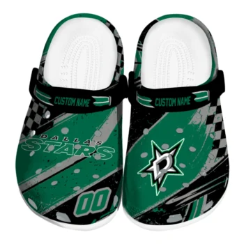 Dallas Stars Clogs - Customized Circuit Geometry Green Black