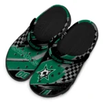 Dallas Stars Clogs – Custom Checkered Streaks Green Black 1