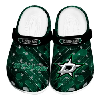 Dallas Stars Clogs - Customized Circuit Geometry Green Black
