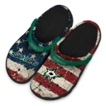 dallas-stars-clog-customized-distressed-stripes-green-red-blue-best-selling.webp