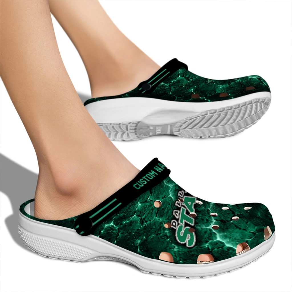 dallas-stars-clog-personalized-cracked-energy-green-black-fashion-forward.webp