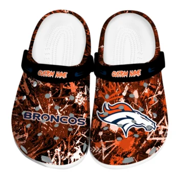 Denver Broncos Clogs - Customized Graffiti Burst Orange Black