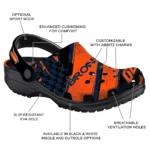 Denver Broncos Clogs – Customized Checkered Streaks Orange Black 1