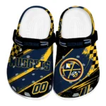 Denver Nuggets Clogs – Customized Checkered Streaks Blue Black 1