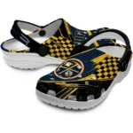 Denver Nuggets Clogs – Customized Checkered Streaks Blue Black 1