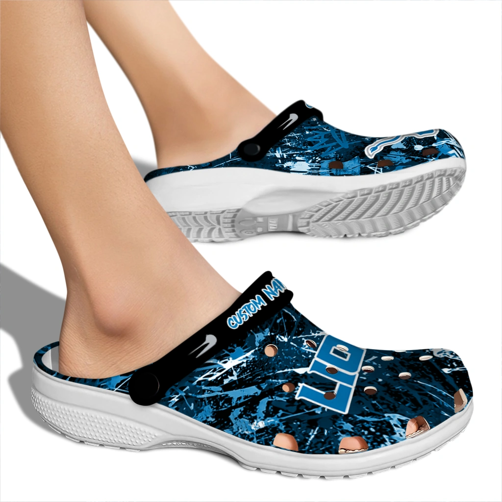 detroit-lions-clog-personalized-graffiti-burst-blue-black-fashion-forward.webp
