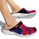 Detroit Pistons Clogs – Personalized Checkered Streaks Red Black 1