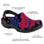 Detroit Pistons Clogs – Custom Circuit Geometry Red Black 1
