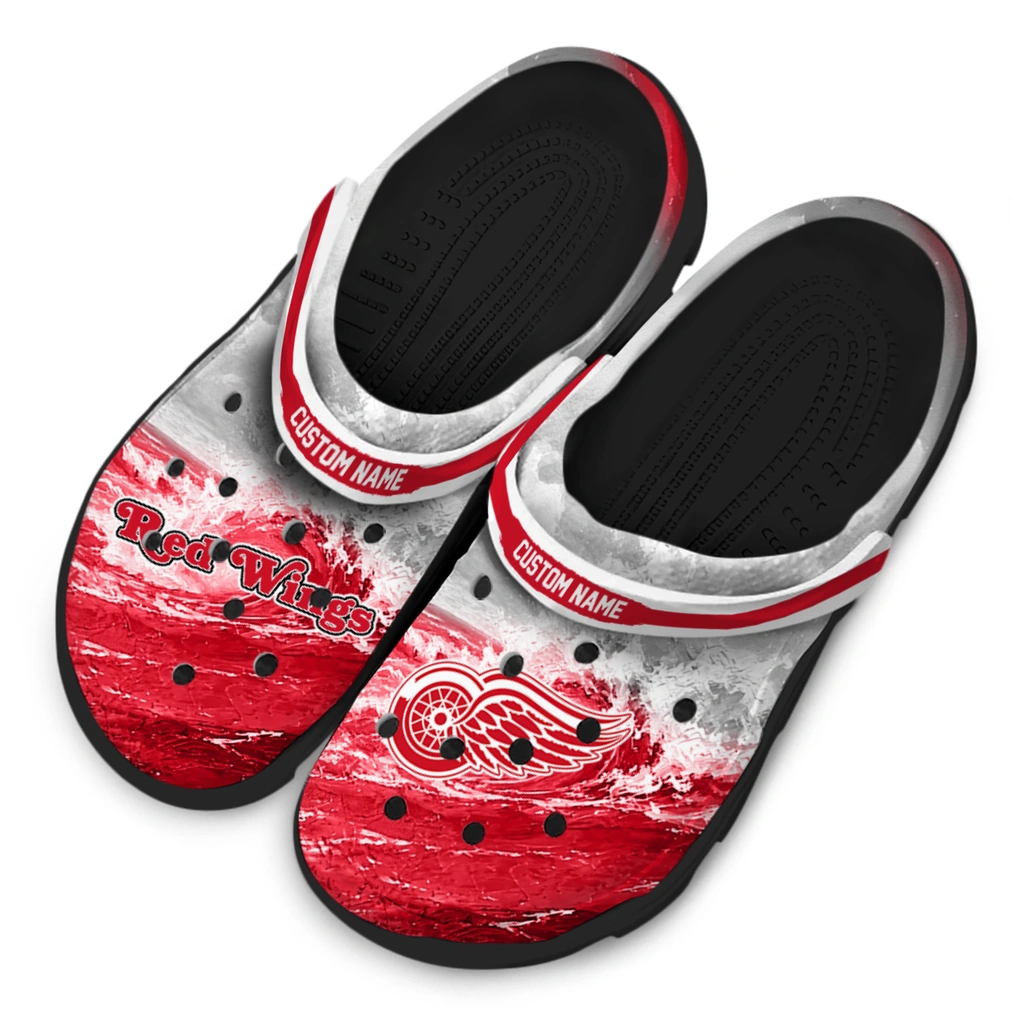 detroit-red-wings-clog-customized-wave-swirl-red-white-latest-model.webp