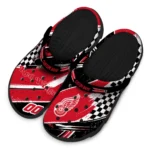 Detroit Red Wings Clogs – Customized Checkered Streaks Red Black 1