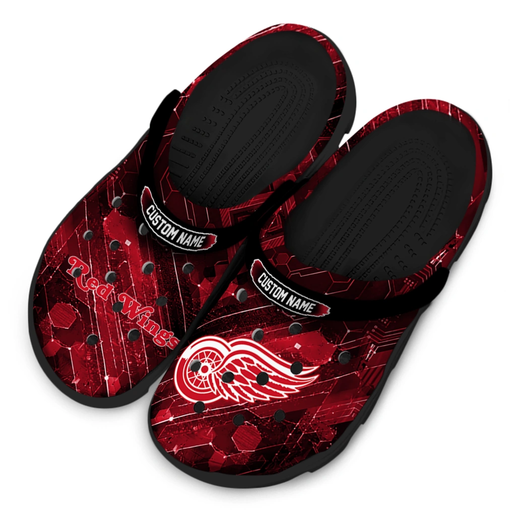 detroit-red-wings-clog-personalized-circuit-geometry-red-black-latest-model.webp