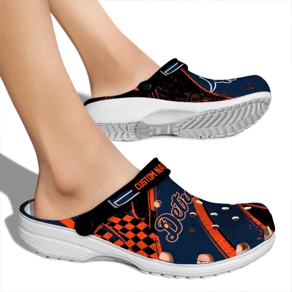 detroit-tigers-clog-customized-checkered-streaks-navy-black-fashion-forward.webp