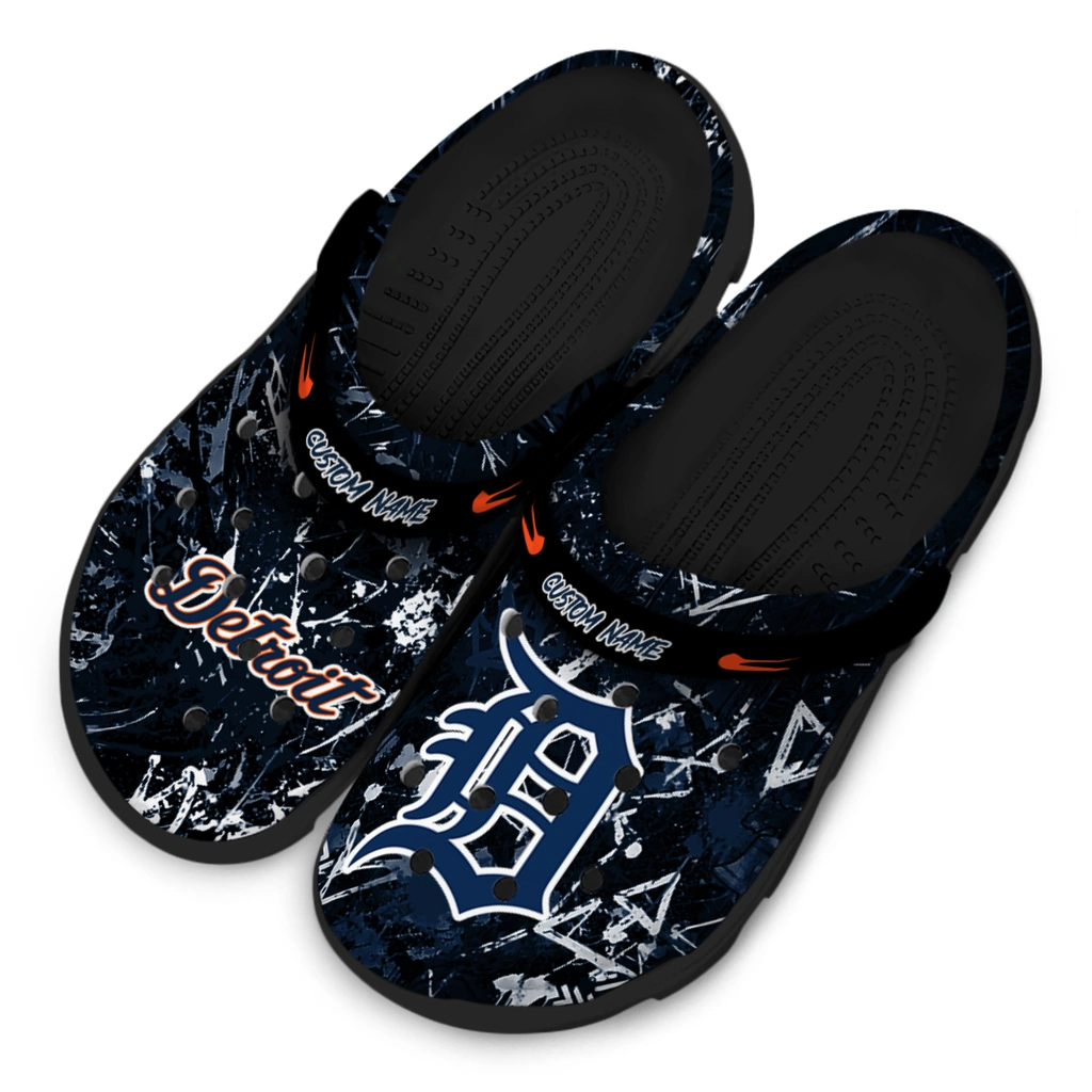 detroit-tigers-clog-customized-graffiti-burst-navy-black-latest-model.webp