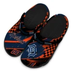 Detroit Tigers Clogs – Customized Checkered Streaks Navy Black 1