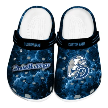 Drake Bulldogs Clogs - Custom Cracked Energy Blue Black
