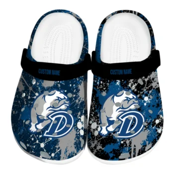 Drake Bulldogs Clogs - Custom Splatter Splash Blue Black
