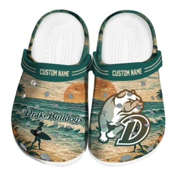 Drake Bulldogs Clogs - Custom Wave Scene Fir Green