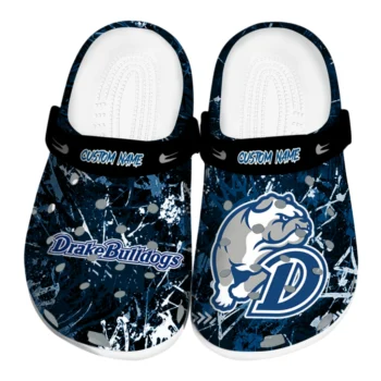 Drake Bulldogs Clogs - Customized Graffiti Burst Blue Black