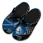 Drake Bulldogs Clogs – Customized Checkered Streaks Blue Black 1