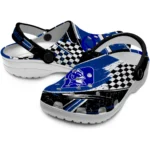 Duke Blue Devils Clogs – Custom Checkered Streaks Blue Black 1