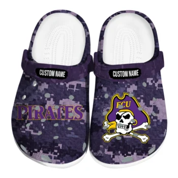 East Carolina Pirates Clogs - Custom Digital Camo Purple