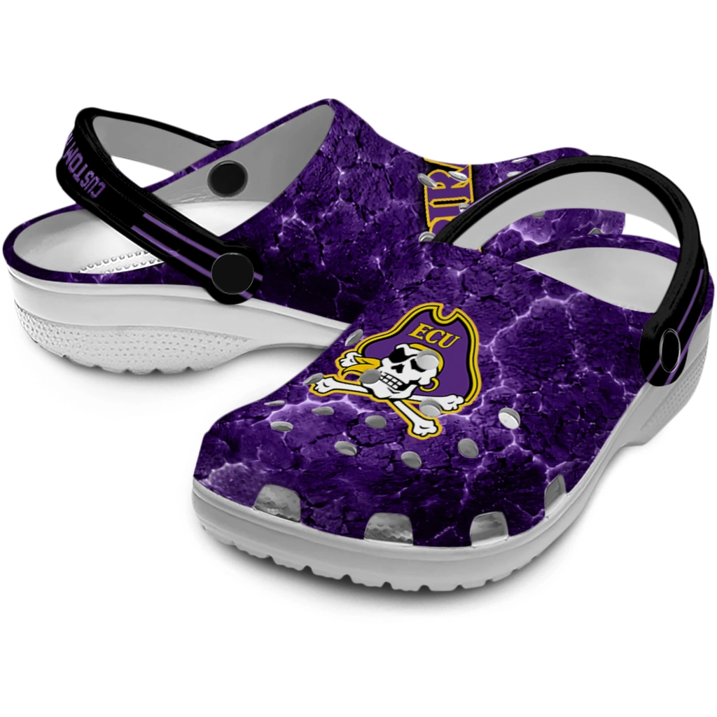 east-carolina-pirates-clog-customized-cracked-energy-purple-black-high-quality.webp