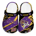 East Carolina Pirates Clogs - Personalized Checkered Streaks Purple Black 1 east-carolina-pirates-clog-personalized-checkered-streaks-purple-black-best-selling.webp