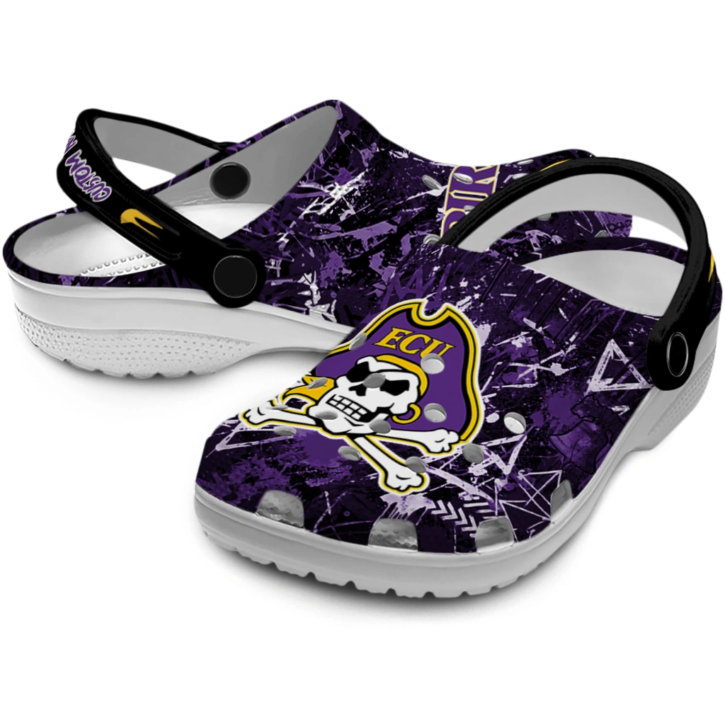 east-carolina-pirates-clog-personalized-graffiti-burst-purple-black-high-quality.webp
