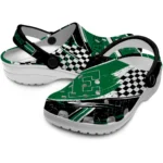 Eastern Michigan Eagles Clogs – Personalized Checkered Streaks Green Black 1