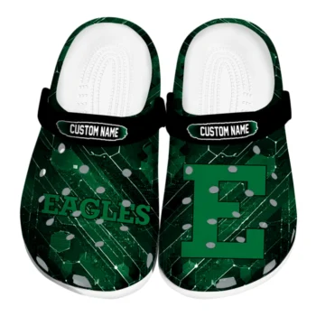 Eastern Michigan Eagles Clogs - Custom Circuit Geometry Green Black