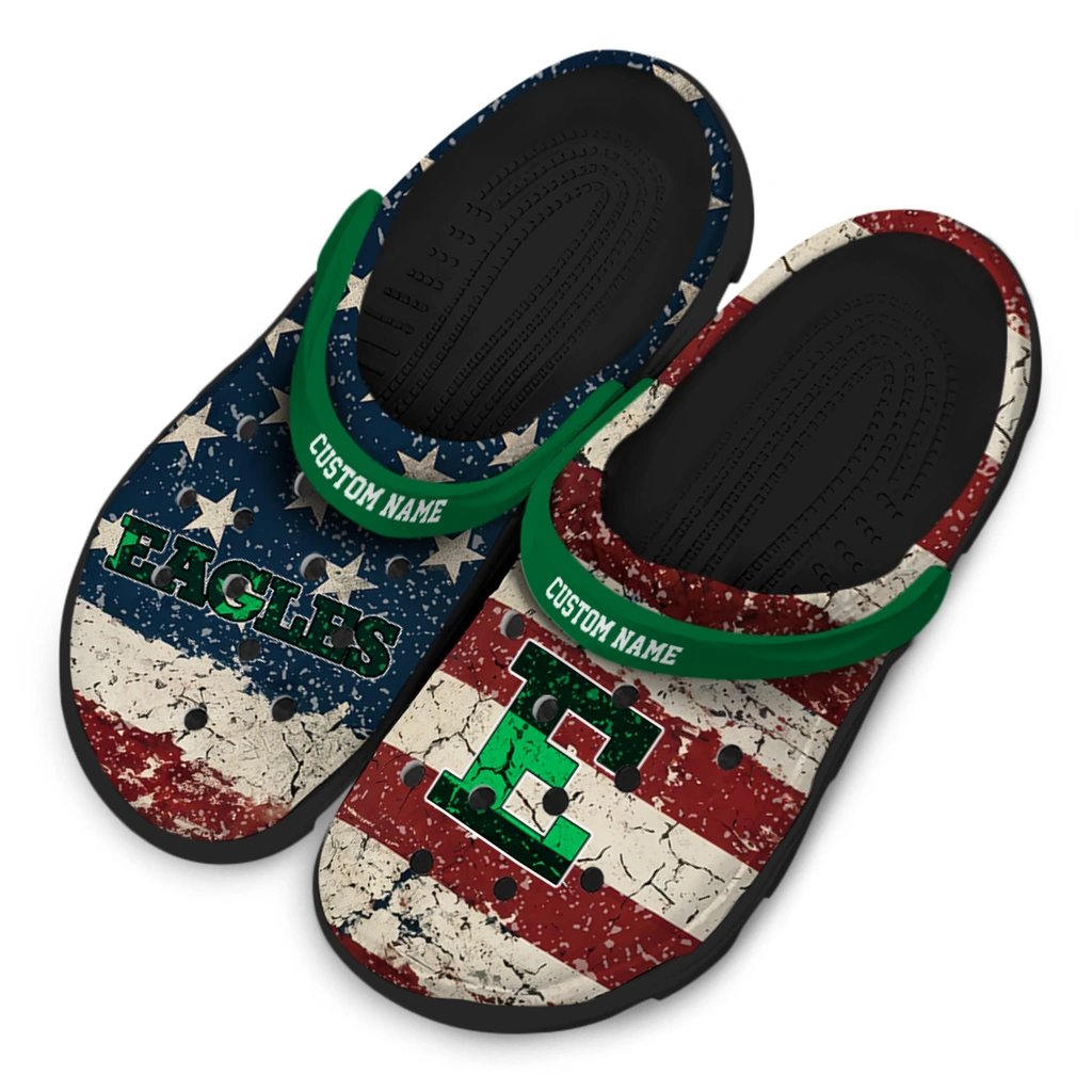 eastern-michigan-eagles-clog-custom-distressed-stripes-green-red-blue-latest-model.webp