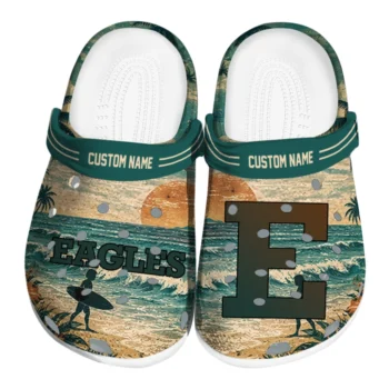 Eastern Michigan Eagles Clogs - Customized Wave Scene Fir Green