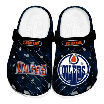 Edmonton Oilers Clogs - Custom Circuit Geometry Blue Black