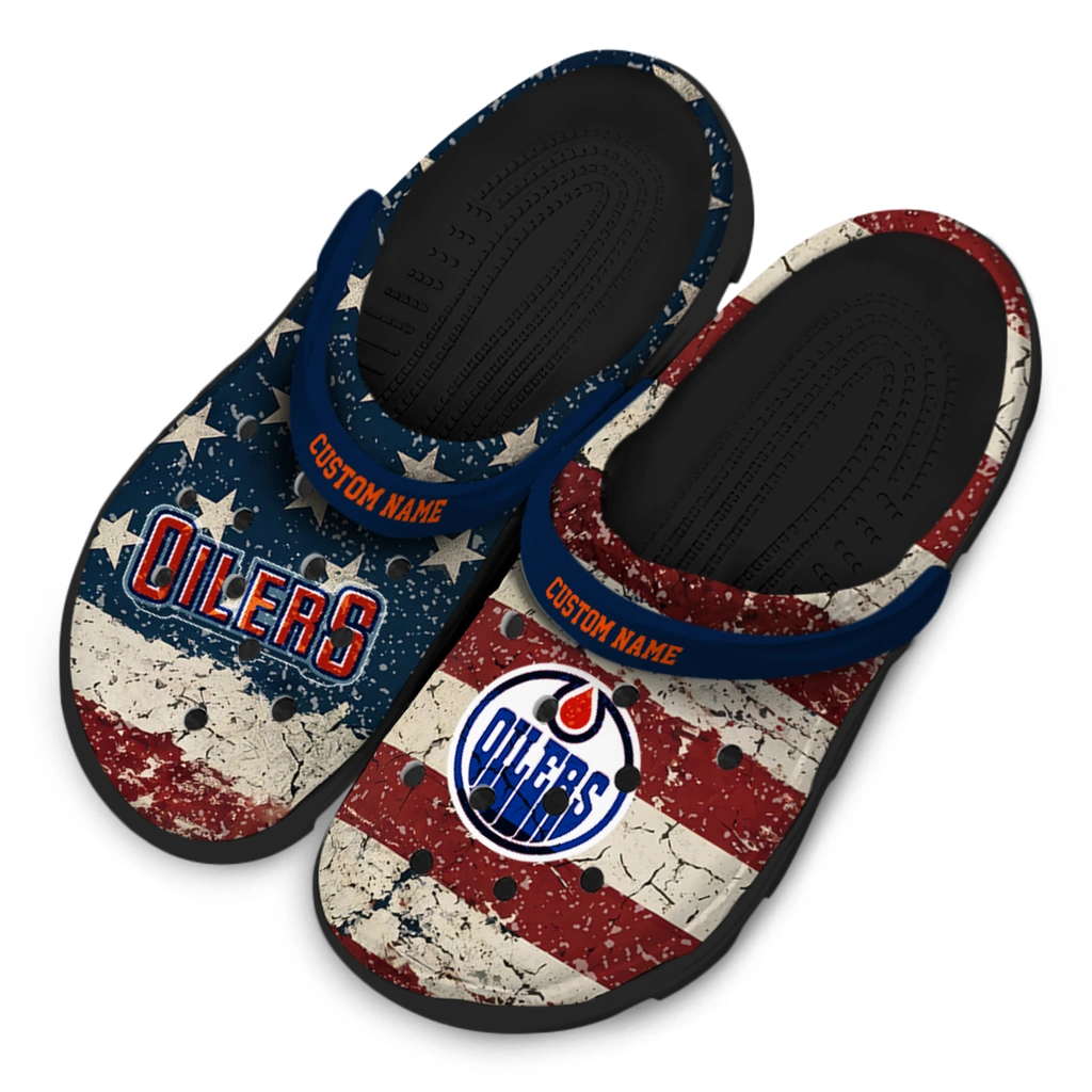 edmonton-oilers-clog-custom-distressed-stripes-blue-red-blue-latest-model.webp