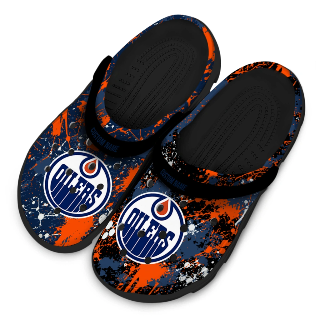 edmonton-oilers-clog-customized-splatter-splash-blue-black-latest-model.webp
