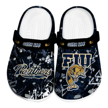 FIU Panthers Clogs - Custom Graffiti Burst Blue Black