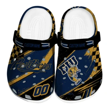 FIU Panthers Clogs - Customized Circuit Geometry Blue Black