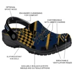 FIU Panthers Clogs – Custom Checkered Streaks Blue Black 1