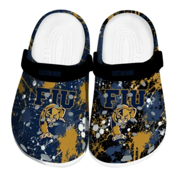 FIU Panthers Clogs - Personalized Splatter Splash Blue Black