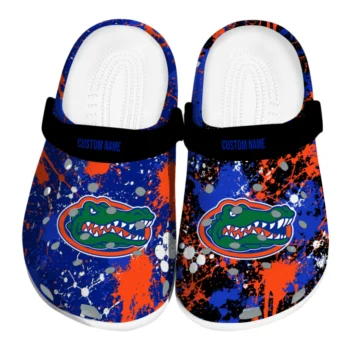 Florida Gators Clogs - Custom Splatter Splash Blue Black