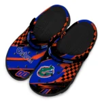 Florida Gators Clogs – Customized Checkered Streaks Blue Black 1