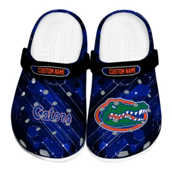 Florida Gators Clogs - Personalized Circuit Geometry Blue Black