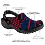 Florida Panthers Clogs – Custom Checkered Streaks Red Black 1